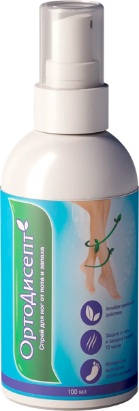 Изображение товара Спрей для ног ОртоДисепт от пота и запаха (100мл)