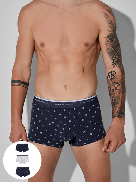 Изображение товара Комплект мужских трусов Mark Formelle 411124-3 (р.86-96, узор на грозе/на сером меланже/гроза)