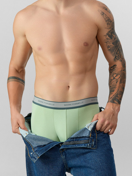 Изображение товара Комплект мужских трусов Mark Formelle 411124-3 (р.98-108, светло-зеленый/серо-голубой/темно-синий)