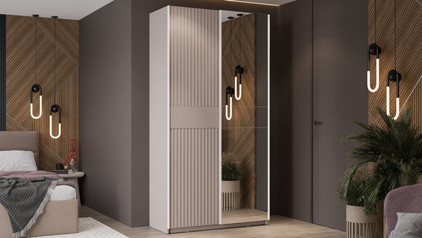 Изображение товара Шкаф-купе ТриЯ Оскар Тиффани Т2 1200 / 282716 (белый/кашемир/кашемир матовый)