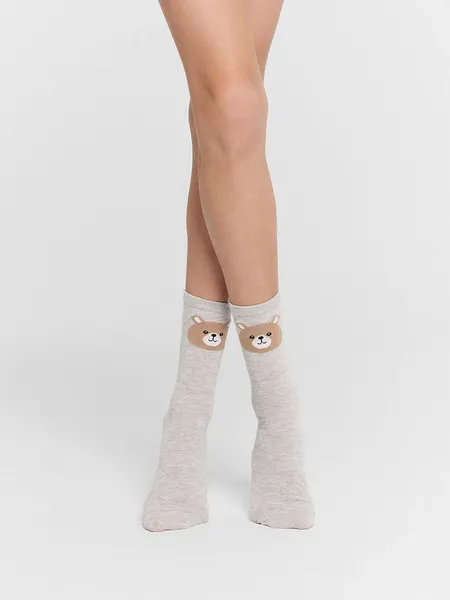 Изображение товара Носки детские Mark Formelle 430A-2884 (р.20, светло-серый меланж/нюдовый/капучино)