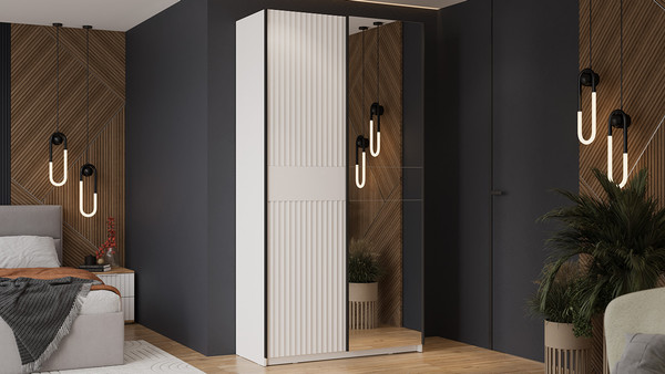 Изображение товара Шкаф-купе ТриЯ Оскар Тиффани Т2 1200 / 282720 (черный/белый снег/белый софт)