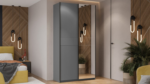 Изображение товара Шкаф-купе ТриЯ Оскар Тиффани Т2 1200 / 282722 (черный/серый графит/графит матовый)