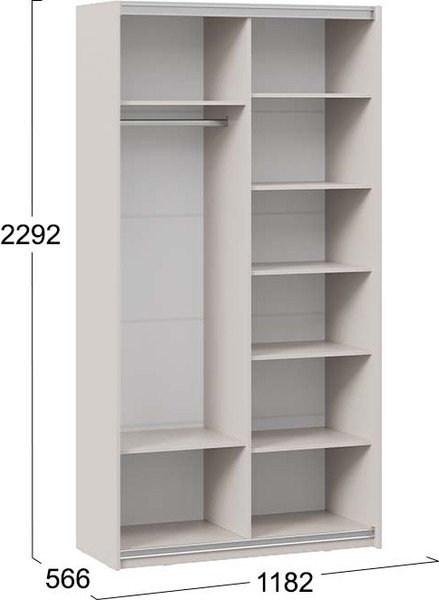 Изображение товара Шкаф-купе ТриЯ Оскар Тиффани Т2 1200 / 282713 (черная/кашемир/кашемир матовый)