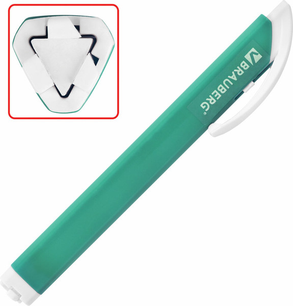 Изображение товара Ластик Brauberg Trios. Выдвижной со сменными ластиками / 272693 (бирюзовый)