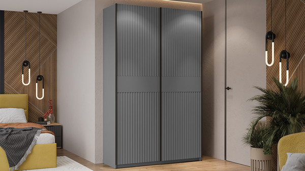 Изображение товара Шкаф-купе ТриЯ Оскар Тиффани Т2 1400 / 282730 (черный/серый графит/графит матовый)