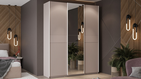 Изображение товара Шкаф-купе ТриЯ Оскар Тиффани Т2 1800 / 280817 (белый/кашемир/кашемир матовый)