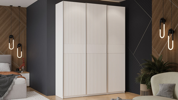 Изображение товара Шкаф-купе ТриЯ Оскар Тиффани Т2 1800 / 282741 (серебро/белый снег/белый софт)