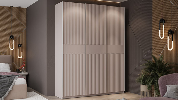 Изображение товара Шкаф-купе ТриЯ Оскар Тиффани Т2 1800 / 282742 (серебро/кашемир/кашемир матовый)