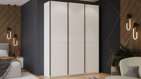 Изображение товара Шкаф-купе ТриЯ Оскар Тиффани Т2 1800 / 282744 (черный/белый снег/белый софт)