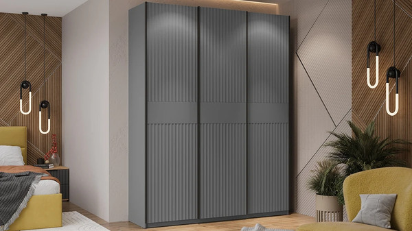 Изображение товара Шкаф-купе ТриЯ Оскар Тиффани Т2 1800 / 282746 (черный/серый графит/графит матовый)