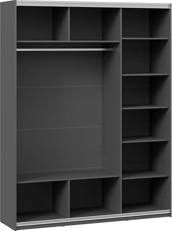 Изображение товара Шкаф-купе ТриЯ Оскар Тиффани Т2 1800 / 282746 (черный/серый графит/графит матовый)