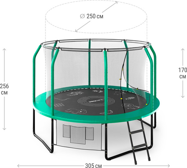 Изображение товара Батут UNIX Line Supreme Game 10ft / trusug10gr (зеленый)