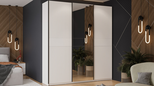 Изображение товара Шкаф-купе ТриЯ  Оскар Тиффани Т2 2100 / 282760 (черный/белый снег/белый софт)