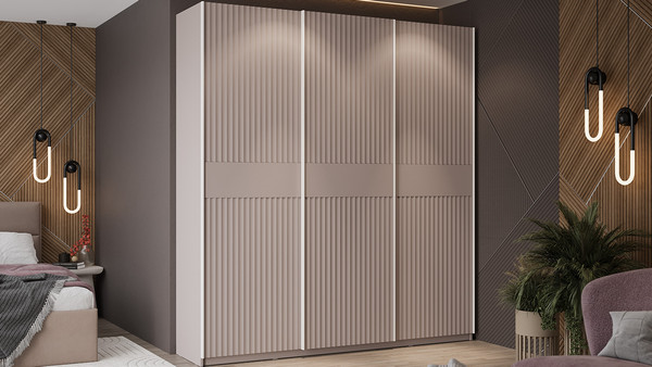 Изображение товара Шкаф-купе ТриЯ Оскар Тиффани Т2 2100 / 282748 (белый/кашемир/кашемир матовый)