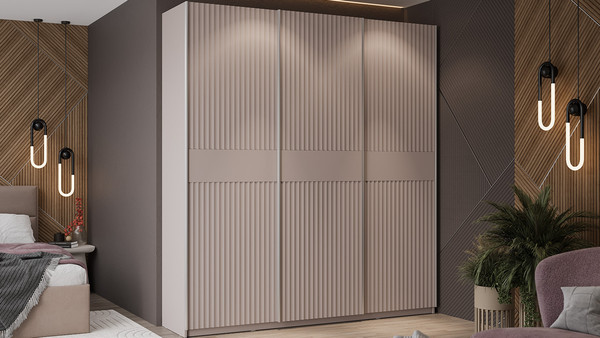 Изображение товара Шкаф-купе ТриЯ Оскар Тиффани Т2 2100 / 282750 (серебро/кашемир/кашемир матовый)