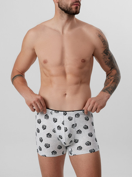 Изображение товара Трусы мужские Mark Formelle 411134 (р.98-108, медведи на светло-сером меланже)