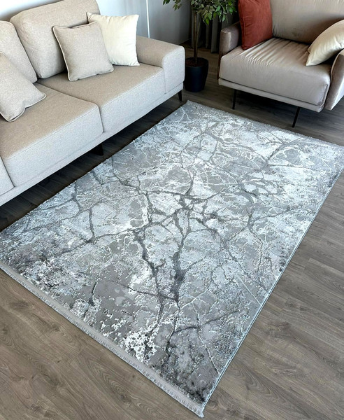 Изображение товара Коврик Radjab Carpet Марсель Прямоугольник NP 371 (0.8x1.5, Grey)