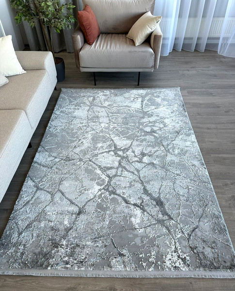 Изображение товара Коврик Radjab Carpet Марсель Прямоугольник NP 371 (0.8x1.5, Grey)