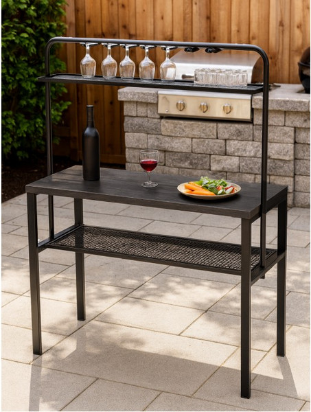 Изображение товара Барный стол Woodville Сари 120х50х171 (дпк графит/черный)