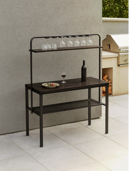 Изображение товара Барный стол Woodville Сари 120х50х171 (дпк графит/черный)