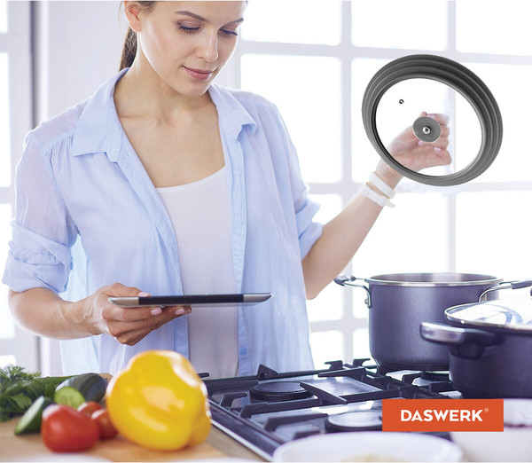 Изображение товара Крышка стеклянная Daswerk Универсальная / 607588 (серый)