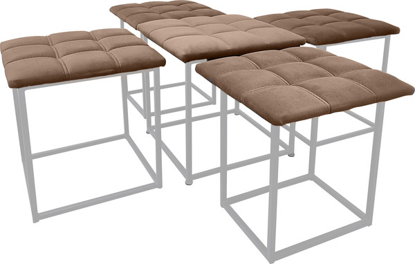 Изображение товара Пуф-трансформер Мир стульев 5в1 (белый муар/велютто 05)