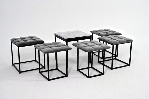 Изображение товара Пуф-трансформер Мир стульев 6в1 (черный муар/велютто 52)