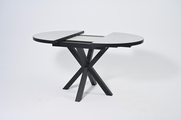 Изображение товара Обеденный стол Мир стульев Саен 24 100x100/40 (жемчужный перито/черный муар)