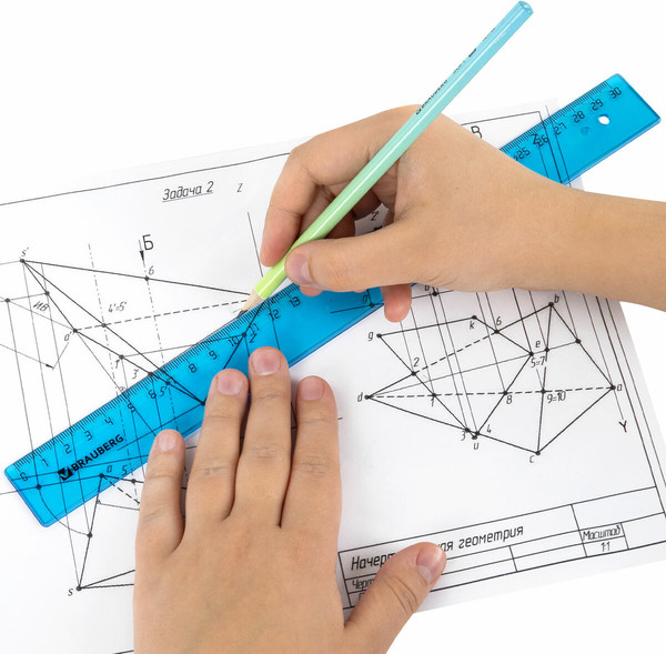 Изображение товара Линейка Brauberg 210610 (прозрачный)