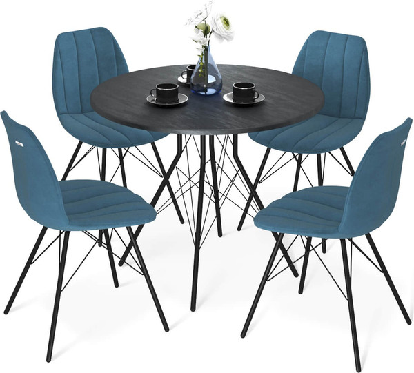 Изображение товара Обеденная группа Sheffilton SHT-DS248 (каменный уголь/тихий океан/черный муар)