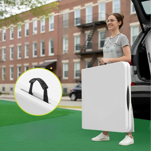 Изображение товара Стол складной Sundays AC-Z120B 122x60x74 (белый, чемодан)