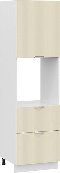 Изображение товара Шкаф-пенал кухонный ТриЯ Кимберли 1П6Я2 с одной дверью и двумя ящиками (белый/крем)