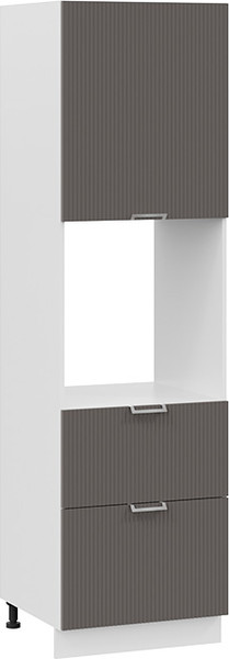 Изображение товара Шкаф-пенал кухонный ТриЯ Кимберли 1П6Я2 с одной дверью и двумя ящиками (белый/муссон)