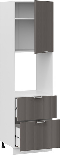 Изображение товара Шкаф-пенал кухонный ТриЯ Кимберли 1П6Я2 с одной дверью и двумя ящиками (белый/муссон)