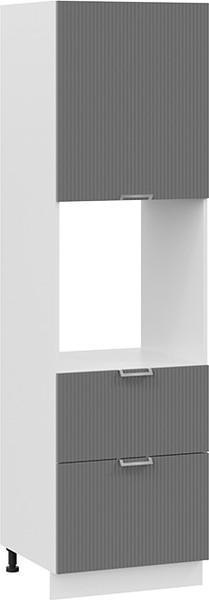 Изображение товара Шкаф-пенал кухонный ТриЯ Кимберли 1П6Я2 с одной дверью и двумя ящиками (белый/титан)