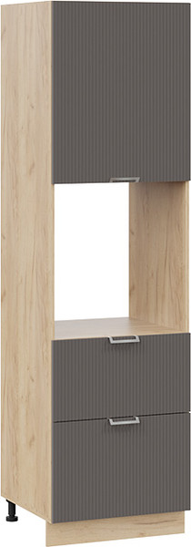 Изображение товара Шкаф-пенал кухонный ТриЯ Кимберли 1П6Я2 с одной дверью и двумя ящиками (дуб крафт золотой/муссон)