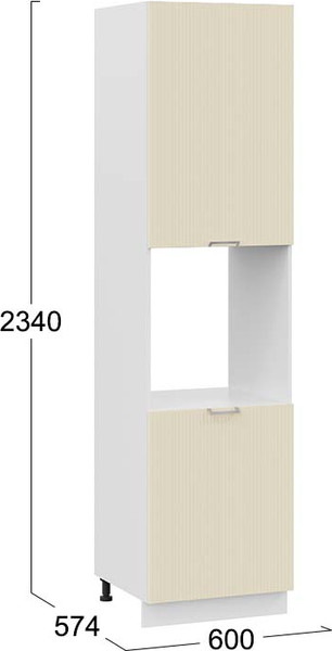 Изображение товара Шкаф-пенал кухонный ТриЯ Кимберли 1ПВ6 с двумя дверями (белый/крем)