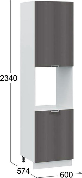 Изображение товара Шкаф-пенал кухонный ТриЯ Кимберли 1ПВ6 с двумя дверями (белый/муссон)