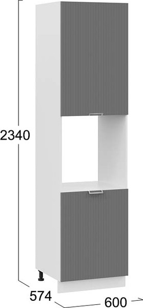 Изображение товара Шкаф-пенал кухонный ТриЯ Кимберли 1ПВ6 с двумя дверями (белый/титан)