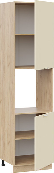 Изображение товара Шкаф-пенал кухонный ТриЯ Кимберли 1ПВ6 с двумя дверями (дуб крафт золотой/крем)