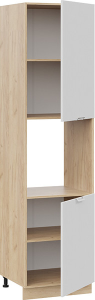 Изображение товара Шкаф-пенал кухонный ТриЯ Кимберли 1ПВ6 с двумя дверями (дуб крафт золотой/сноу)