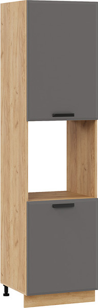 Изображение товара Шкаф-пенал кухонный ТриЯ Тиана 1ПВ6 с двумя дверями (дуб крафт золотой/асфальт супермат)