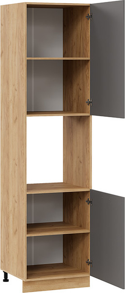 Изображение товара Шкаф-пенал кухонный ТриЯ Тиана 1ПВ6 с двумя дверями (дуб крафт золотой/асфальт супермат)