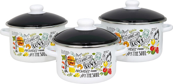 Изображение товара Набор кастрюль Эмаль Папин завтрак цил 2-3231/6