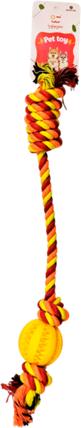 Изображение товара Игрушка для собак HaisenPet Веревка с мячиком и узлом / HP-DT20-9254