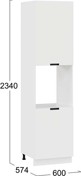 Изображение товара Шкаф-пенал кухонный ТриЯ Гренада 1ПВ6 с двумя дверями (белый/холст белый)