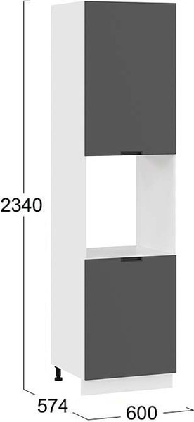 Изображение товара Шкаф-пенал кухонный ТриЯ Гренада 1ПВ6 с двумя дверями (белый/холст вулкан)