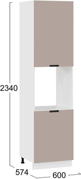 Изображение товара Шкаф-пенал кухонный ТриЯ Гренада 1ПВ6 с двумя дверями (белый/холст латте)