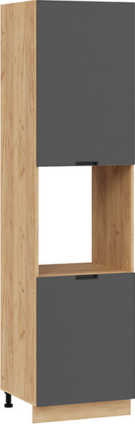 Изображение товара Шкаф-пенал кухонный ТриЯ Гренада 1ПВ6 с двумя дверями (дуб крафт золотой/холст вулкан)